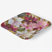 Gold Burgund Bronze Pink Red White Poinsettia Pappteller (Gewinkelt)