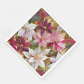Gold Burgund Bronze Pink Red White Poinsettia Serviette (Ecke)