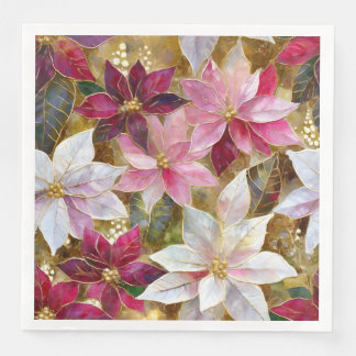 Gold Burgund Bronze Pink Red White Poinsettia Serviette