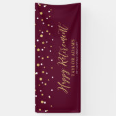 Gold & Burgund Confetti | Happy Retirement Party Banner (Vertikal)