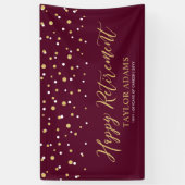 Gold & Burgund Confetti | Happy Retirement Party Banner (Vertikal)