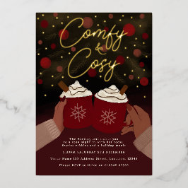 Gold Burgund Cosy Hot Cocoday Einladung
