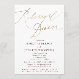Gold & Burgund Fall Calligrafy Wedding Probe Einladung