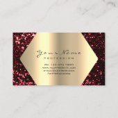 Gold Burgund Glitzer Makeup Artist Lashes Browns Visitenkarte (Rückseite)