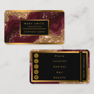 Gold Burgund Luxus-Trend-Kollektion Visitenkarte