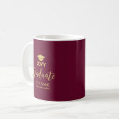 Gold & Burgund Personalisierter Abschluss Geschenk Kaffeetasse (Vorderseite Links)