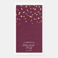 Gold & Burgund Red Confetti Retirement Party