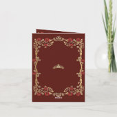 Gold Burgund und Gold Quinceñera Einladung (Rückseite)