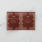 Gold Burgund und Gold Quinceñera Einladung (Innenseite)