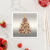 Gold Burgund Weihnachtsbaum Holiday Napkin Serviette (Beispiel)