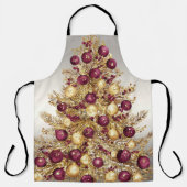 Gold Burgund Weihnachtsbaum Schürze (Vorderseite)