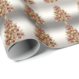 Gold Burgund Weihnachtsbaum Wrapping Paper Geschenkpapier