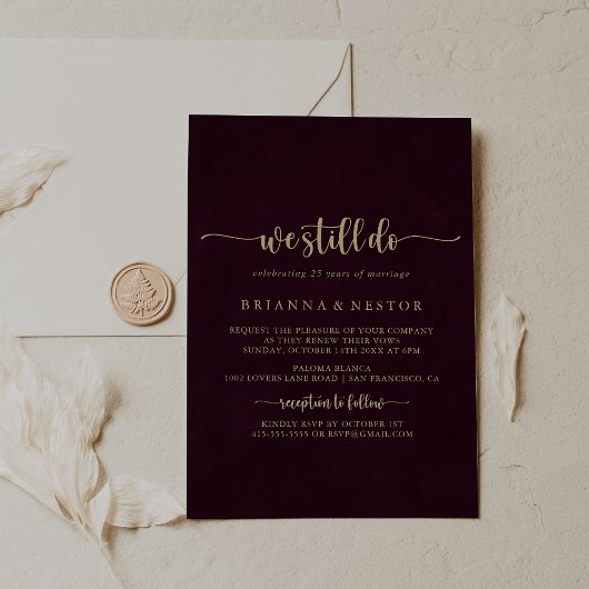 Gold Burgund wir machen noch eine Neubelebung Einladung