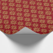 Gold & Burgunder Blumendekorationen Nahtloses Must Geschenkpapier (Ecke)