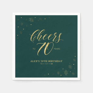 Gold & Burgunder Moderner Geburtstag zum 70. mit S Serviette