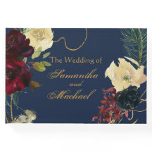 Gold Burgundy Blue Watercolor Blumenwedel Weddin