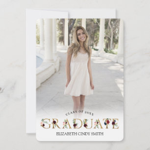 Gold Burgundy Blush Abschluss Foto Einladung