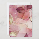 Gold Burgundy Blush Blätter Romantisches Brautpart Einladung (Rückseite)