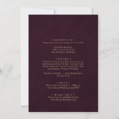 Gold Burgundy Calligraphy Front & Back Wedding Einladung (Rückseite)