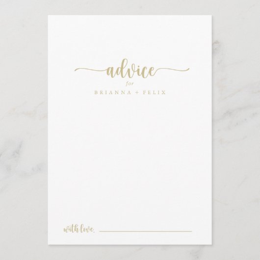 Gold Burgundy Calligraphy Wedding Advice Card Hinweiskarte (Vorderseite)