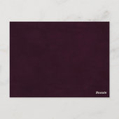 Gold Burgundy Calligraphy Wedding Advice Card Postkarte (Rückseite)