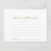 Gold Burgundy Calligraphy Wedding Advice Card Postkarte (Vorderseite)