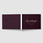 Gold Burgundy Calligraphy Wedding Guest Book Gästebuch (Voll)