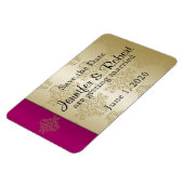 Gold Burgundy Damask Posh Wedding Save the Date Magnet (Linke Seite)