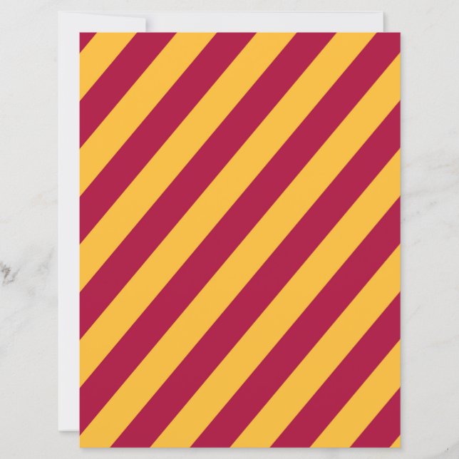 Gold & Burgundy Diagonal Stripes Scrapbook Paper (Vorderseite)