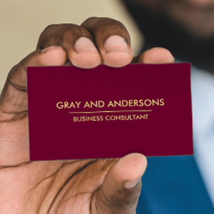 GOLD BURGUNDY EINFACH MINIMAL BERUFLICH CLEAN VISITENKARTE