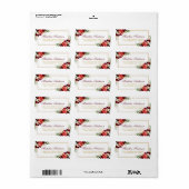 Gold Burgundy Floral Boho Wedding Address Adressaufkleber (Vorne)