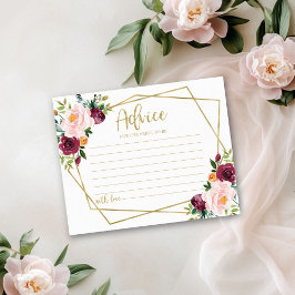 Gold Burgundy Floral Brautparty Admin Card Einladung