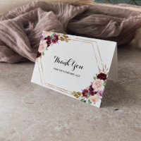 Gold Burgundy Floral Brautparty Vielen Dank