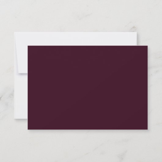 Gold Burgundy Floral Wedding Details Card RSVP Karte (Rückseite)