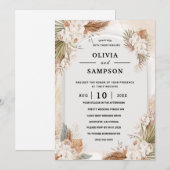 Gold Burgundy Gold Blush Pink Wedding Einladung (Vorne/Hinten)