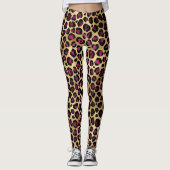 Gold Burgundy Leopard Leggings (Vorderseite)