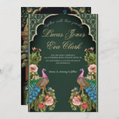 Gold Burgundy Mehendi Henna Indian Wedding Invitat Einladung (Vorne/Hinten)