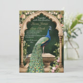 Gold Burgundy Mehendi Henna Indian Wedding Invitat Einladung (Stehend Vorderseite)