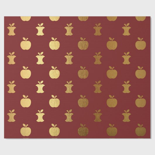 Gold Burgundy Metallic Apfelfrucht Crimson Scrap Geschenkpapier (Flach)