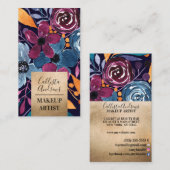 Gold Burgundy Navy Mustard Watercolor Blume Visitenkarte (Vorne/Hinten)