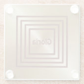 Gold Burgundy Square Glass Untersetzer (Rückseite)