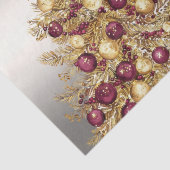 Gold Burgundy Weihnachtsbaum Holiday Tissue Paper Seidenpapier (Detail)