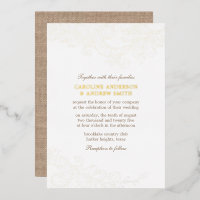 Gold Burlap und Lace Rustic Glam Wedding