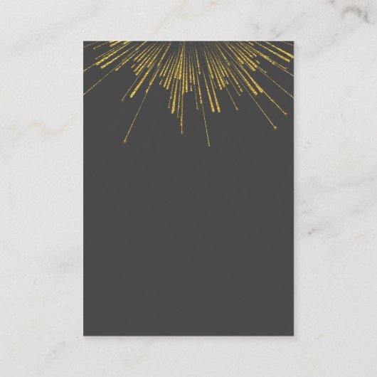 Gold Burst Celebration Event Plane Visitenkarte (Rückseite)