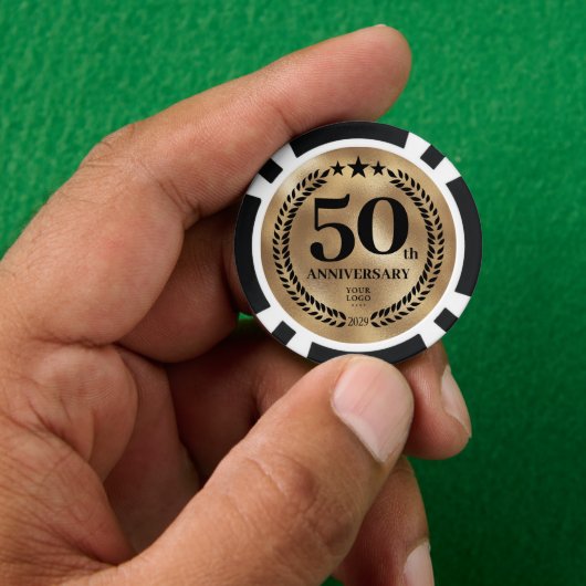 Gold Business 50th Anniversary Pokerchips (Hand)
