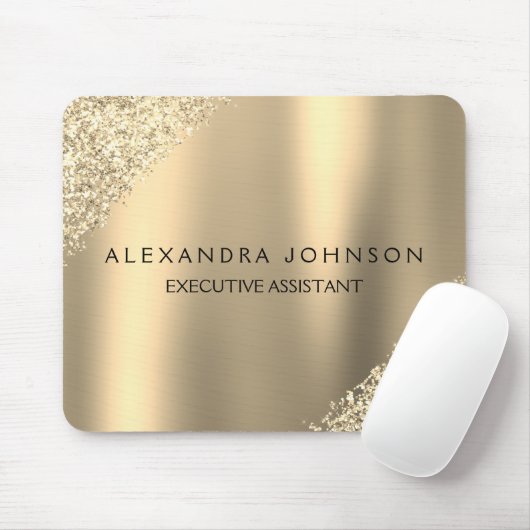 Gold Business Beruflich Sparkle Glitzer Mousepad (Mit Mouse)