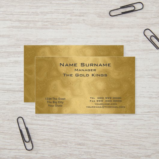 Gold Business Card Visitenkarte (Vorderseite/Rückseite Beispiel)