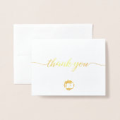 Gold Business Kundenempfehlung Vielen Dank Folienkarte (Vorderseite mit Umschlag)