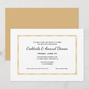 Gold Business Professional Cocktails & Dinner Einladung