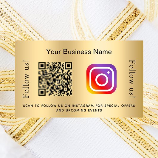 Gold Business qr Codeinstagramm Rechteckiger Aufkleber